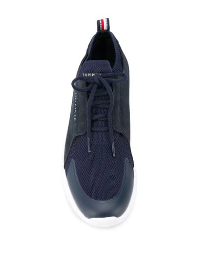 Shop Tommy Hilfiger Suede Panel Trainers In Blue