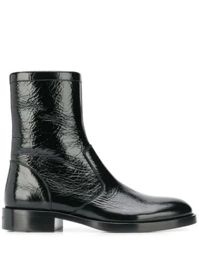 GIVENCHY PATENT LEATHER ANKLE BOOTS - 黑色