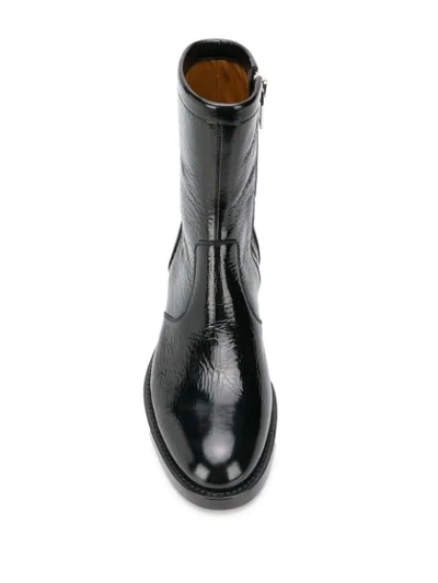 GIVENCHY PATENT LEATHER ANKLE BOOTS - 黑色