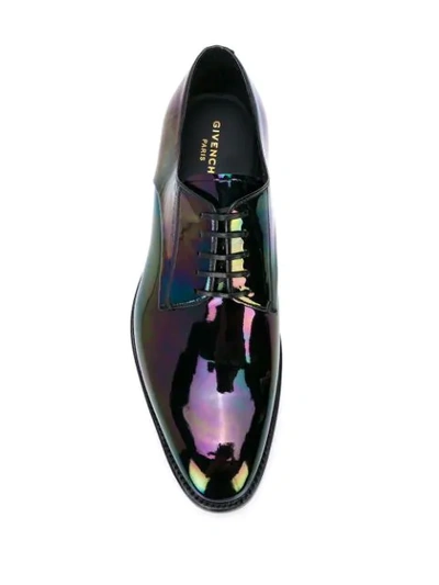 Shop Givenchy Iridescent Effect Derby Shoes In 001black