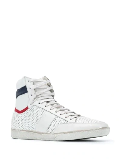 Shop Saint Laurent Court Classic Sl/10 High-top Sneakers In White