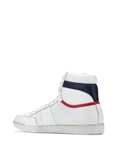 Shop Saint Laurent Court Classic Sl/10 High-top Sneakers In White