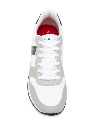 Shop Tommy Hilfiger Rubber Stripe Sneakers In White