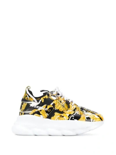 Shop Versace Chain Reaction Sneakers In Black