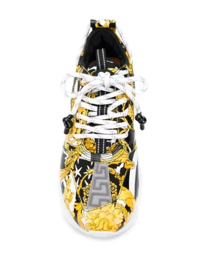 Shop Versace Chain Reaction Sneakers In Black