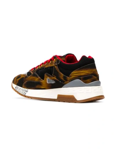 Shop Versace Anamalier Achilles Sneakers In Brown