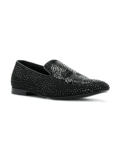 Shop Philipp Plein Virus Moccasin Loafers In Black