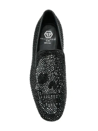 Shop Philipp Plein Virus Moccasin Loafers In Black