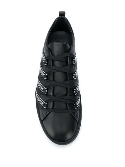 Shop Versace Logo Printed Sneakers In Black