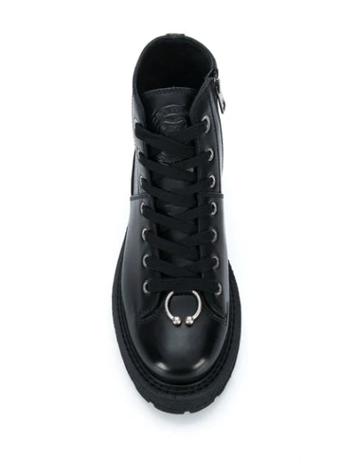 Shop Neil Barrett Pierced Hiking Boots In Black