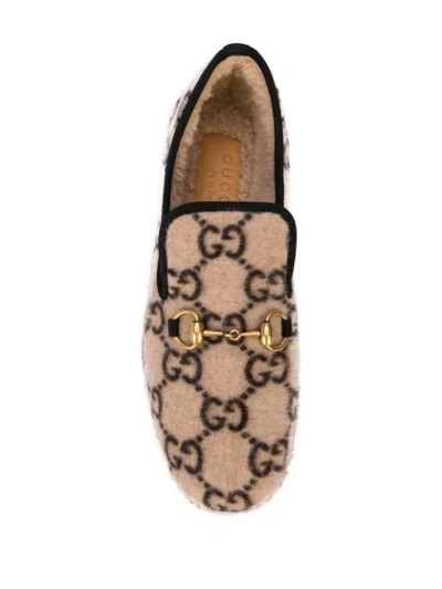 Shop Gucci Interlocked Gg Loafers In Neutrals