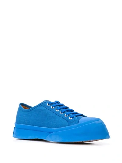 Shop Marni Canvas Sneakers In Blue