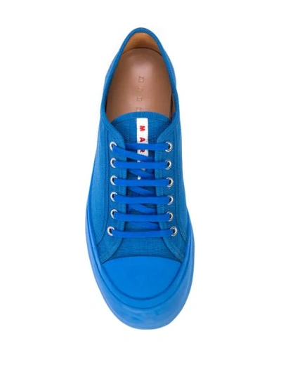 Shop Marni Canvas Sneakers In Blue