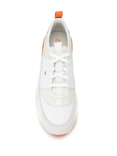 Shop Santoni Low-top Lace-up Sneakers In I55 White