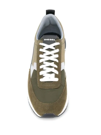 Shop Diesel Lace-up Sneakers In Green