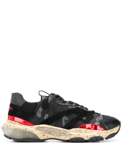 Shop Valentino Garavani Bounce Camouflage Sneakers In Black