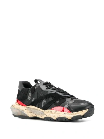 Shop Valentino Garavani Bounce Camouflage Sneakers In Black