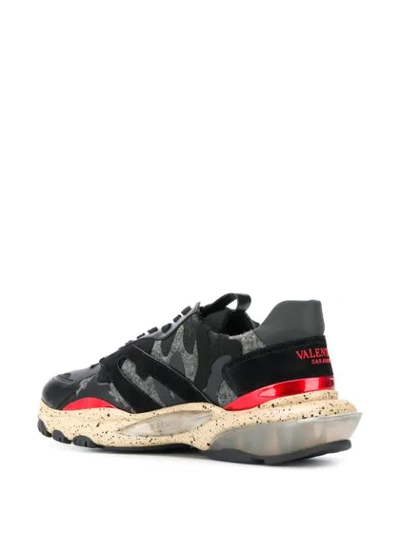 Shop Valentino Garavani Bounce Camouflage Sneakers In Black