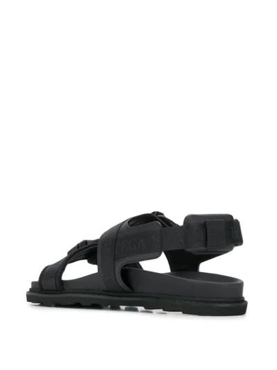 BOTTEGA VENETA BUCKLED LEATHER SANDALS - 黑色