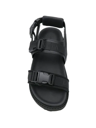 Shop Bottega Veneta Buckled Leather Sandals In Black