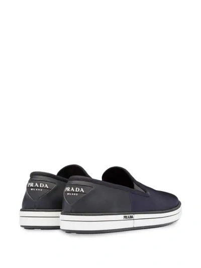 Shop Prada Slip-on Sneakers In Blue