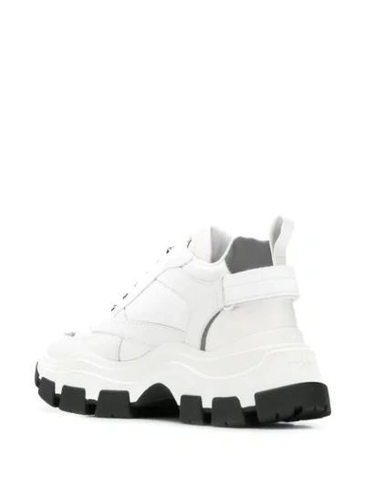 Shop Prada Pegasus Chunky Sole Trainers In White