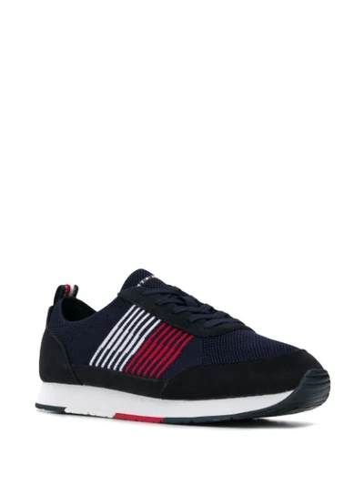 Shop Tommy Hilfiger Mesh Lace-up Sneakers In Blue