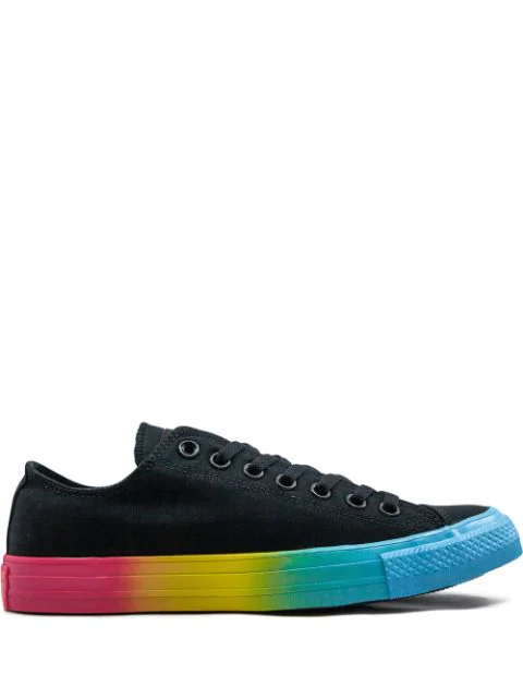 black and rainbow converse