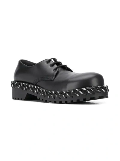 Shop Balenciaga Lace Detail Oxford Shoes In Black