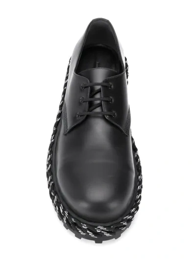 Shop Balenciaga Lace Detail Oxford Shoes In Black