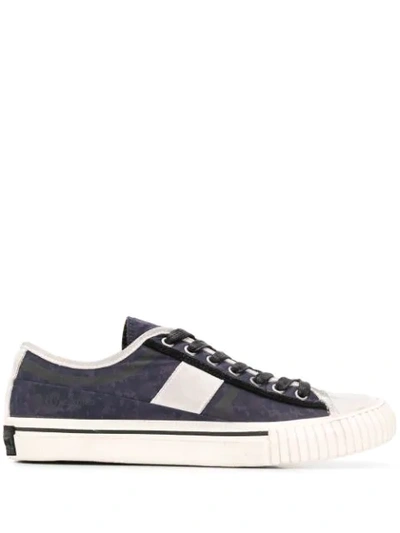 Shop John Varvatos Patterned Low Top Sneakers In Blue