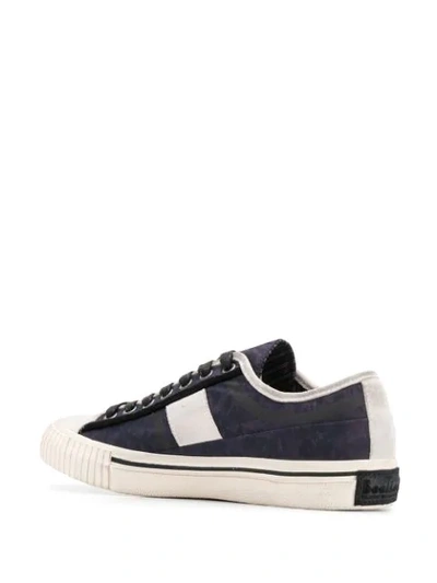 Shop John Varvatos Patterned Low Top Sneakers In Blue