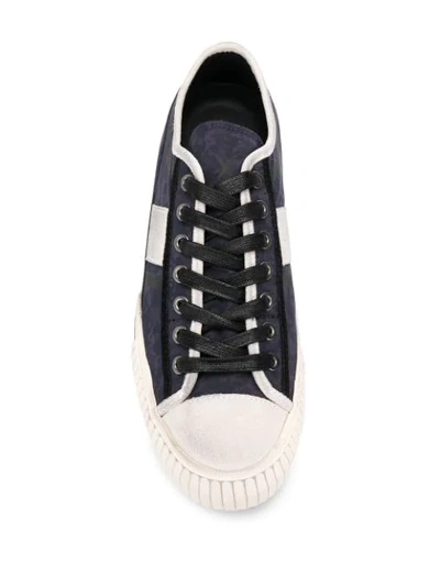 Shop John Varvatos Patterned Low Top Sneakers In Blue