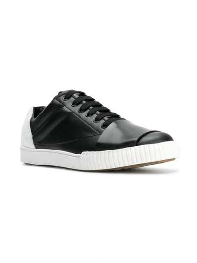 Shop Marni Paneled Sneakers In Black