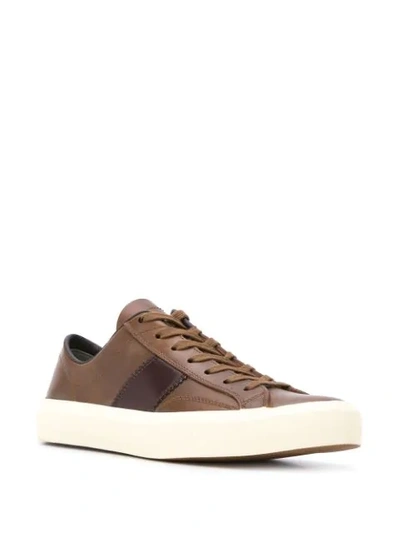 Shop Tom Ford Tonal Panels Low-top Sneakers In Brown