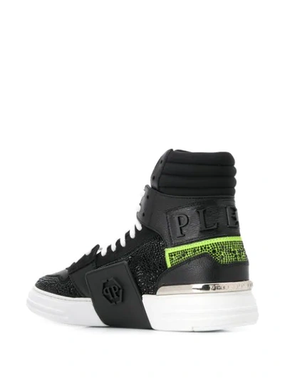 Shop Philipp Plein Logo Hi-top Sneakers In Black