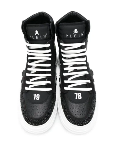 Shop Philipp Plein Logo Hi-top Sneakers In Black