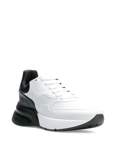 Shop Alexander Mcqueen Oversized Runner Sneakers In 9034 Optic White/black