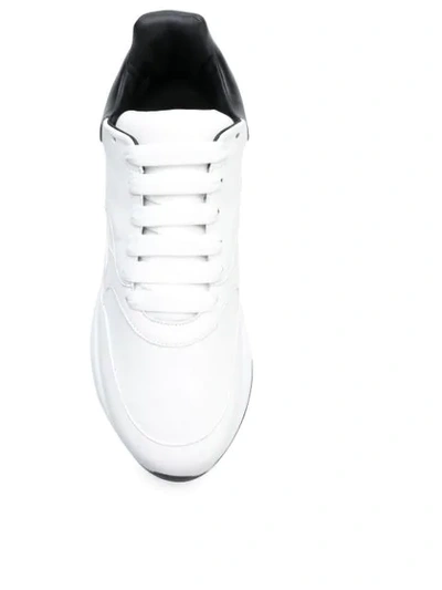 Shop Alexander Mcqueen Oversized Runner Sneakers In 9034 Optic White/black
