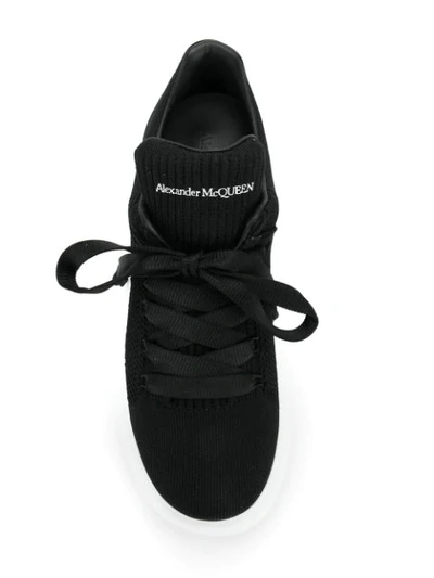 Shop Alexander Mcqueen Knitted Oversized Sneakers In Black