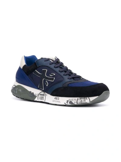 Shop White Premiata Zaczac Sneakers In Blue