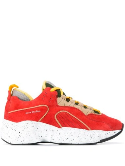 Shop Acne Studios Rockaway Contrast Sneakers In Orange