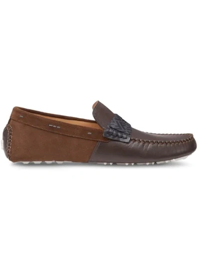 Shop Fendi Driving Loafers In Brown