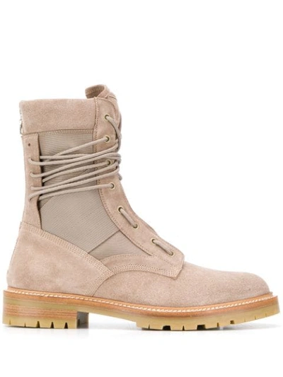 Shop Amiri Lace Up Ankle Boots In Tan