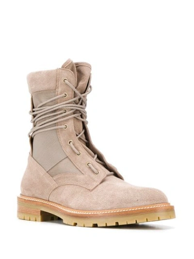 Shop Amiri Lace Up Ankle Boots In Tan