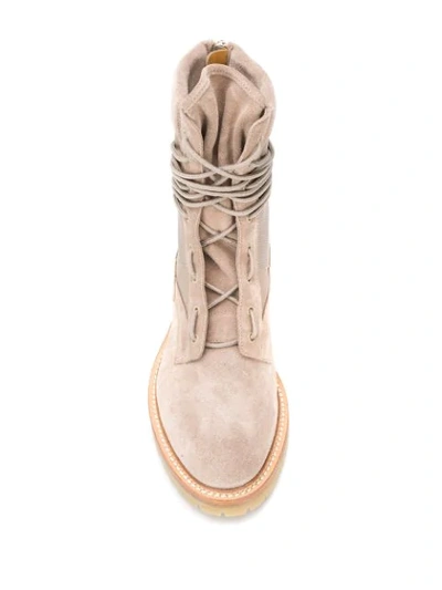 Shop Amiri Lace Up Ankle Boots In Tan