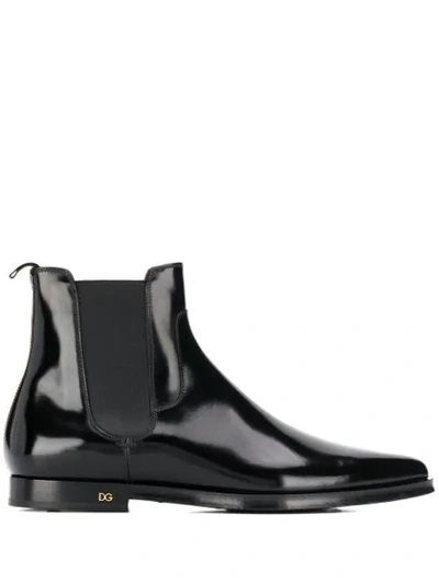 Shop Dolce & Gabbana Spitze Chelsea-boots In Black
