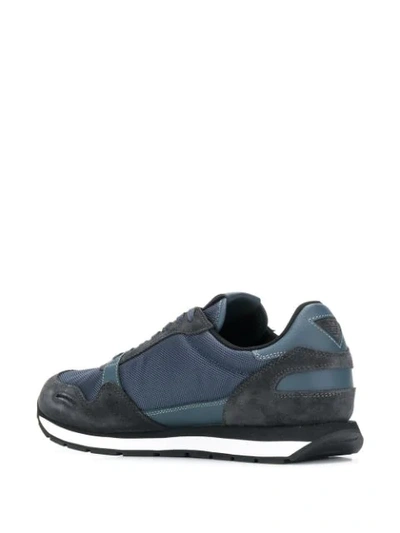 Shop Emporio Armani Panelled Sneakers In Grey