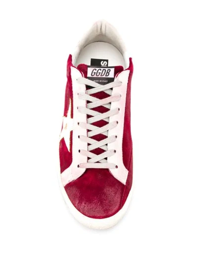 Shop Golden Goose Star Patch Low Top Sneakers In Red