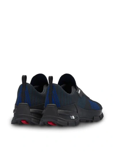 Shop Prada Ribbed Slip-on Sneakers - Black